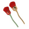 2pcs Rose Shape Nail Brush Dust Removal Thickened Die Cast