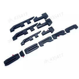 matte balck door rear emblem 4PCS Gloss Black Red AT4 Emblem Sierra Letters Fit GMC Sierra 1500 2500HD 3500HD