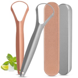 Paquete de 2 raspadores de lengua para adultos, limpiador de lengua