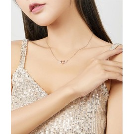 PAHALA 925 Sterling Silver Heart With Wing Minimalist Simple Chain Pendant Necklace