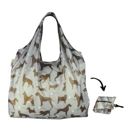 Re-Uz Lifestyle XL Shopper - I Love Dogs Steel - Eco Friendly Reusable Foldable Shopping Grocery Bag
