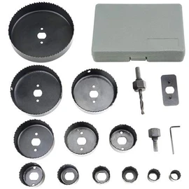 BGTXINGI 16 Piece Hole Saw Set (With 2 Mandrels, 1 Arbor, 12 Blades and 1 Hex Wrench) 3/4"-8.3" Hole Saw Drill Bit Set Ideal for Woodworking PVC Plastic Sheets