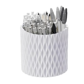LMMINBZ White Pen Holder for Desk 360 Degree Rotating Pencil Holder Large Capacity Makeup Brush Holder Multifunctional Pen Organizer for Home Office School Organization Storage Box