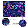 Mocsicka Game Night Backdrop Banner Neon Glow in The Dark