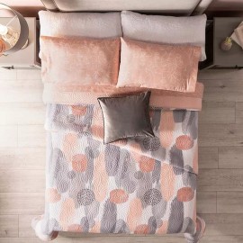 Vianney Edredón Novo Milán King Size Vianney Color Rosa claro Diseño de la tela Abstracto