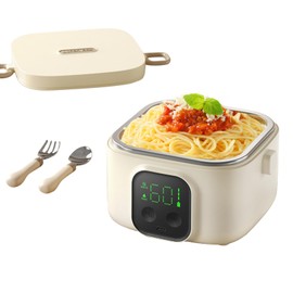 Cordless Electric Lunch Box,Rechargeable Self-Heating Food Warmer with 800ML SS Container,Battery-Powered Heated Lunch Box,Perfect for Travel/Office/Car/Construction Site,Warming Up to 8H
