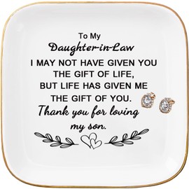 Svnntaa Daughter in Law Gifts from Mother in Law, Jewelry Dish Ring Trinket Dish for Daughter in Law Birthday Valentines Mother's Day Christmas Wedding Gift