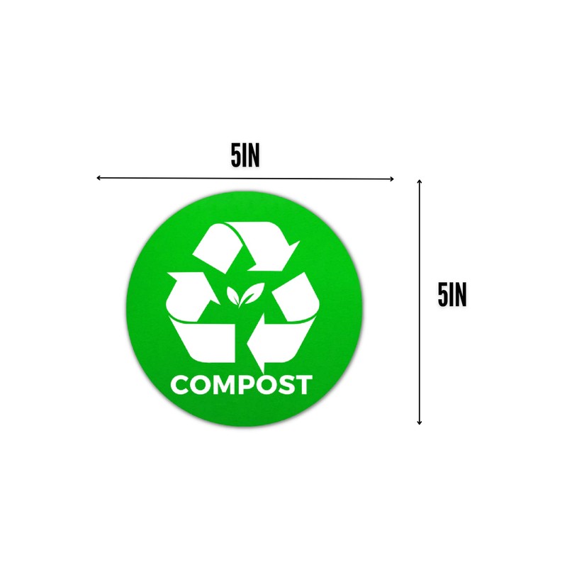 Compost Bin Vinyl Stickers for Kitchen and Outdoor Bins 5in