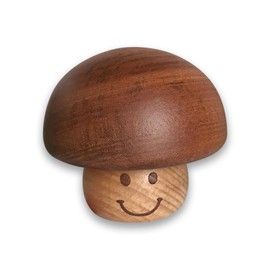 BinkeGG Play (Brahm's Lullaby) Walnut Mushroom Shaped Clockwork Music Box with Sankyo Musical Movement (65 Tunes Option)