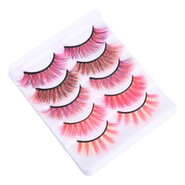 PACKOVE 10pcs Colorful Dense False Eyelashes Makeup Extension for Party Wedding Photo Shoot Comfortable Lightweight Strips for Hooded Eyes