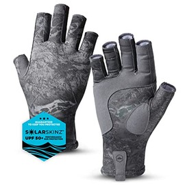 UV Fishing Gloves - Fingerless Fishing Gloves Men & Women - UPF 50+ Sun Gloves - UV Protection Kayaking Gloves - Sun Protection Fishing Gloves - Paddling Gloves & Sailing Gloves