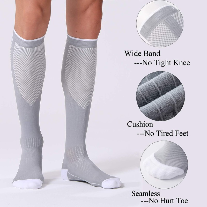 FITRELL 3 Pairs Compression Socks for Women and Men 20-30mmHg-