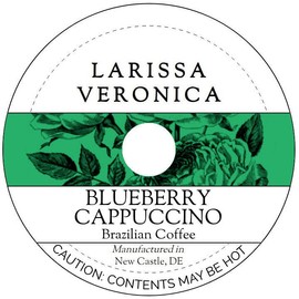 Blueberry Cappuccino Brazilian Coffee (Single Serve K-Cup Pods) (Gourmet, Naturally Flavored, Whole Coffee Beans) (12 pods, ZIN: 578194)