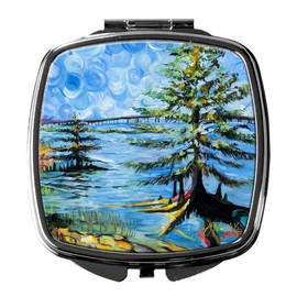 Caroline's Treasures JMK1275SCM Life on the Causeway Compact Mirror Decorative Travel Makeup Mirror for Women Girls Gifts Pocket Makeup Mirror Folding Handheld