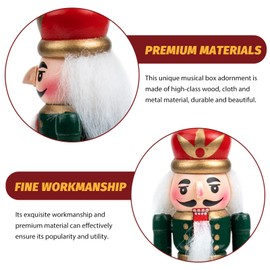 Cabilock Nutcracker Music Box 3 Wooden Nutcracker Soldier Toy Christmas Nutcracker Puppet Figures Wind up Musical Box Clockwork Christmas Music Box Red