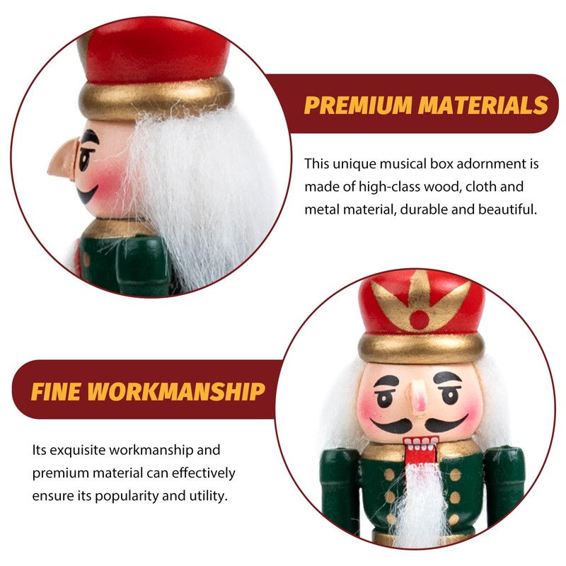 Cabilock Nutcracker Music Box 3 Wooden Nutcracker Soldier Toy Christmas