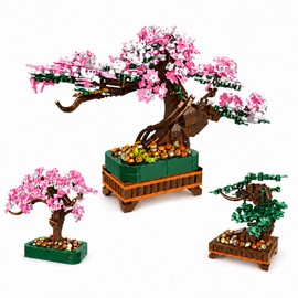 NEWABWN 3-in-1 Cherry Blossom Bonsai Tree Building Set, 711 Pieces