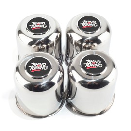 RTrhinotuning 4 PCS 4.25in Stainless Steel Trailer Wheel Center Caps for Truck SUV RV Rim Center Caps 4.29" Tall Chrome Push Through Hub Cover