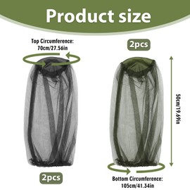 Yanghad 4 Stück Moskitonetz Kopf, Mückenschutz Kopfnetz mit Fliegenhaube für Outdoor Camping, Angeln, Hut mit Moskitonetz, Ultra-Feines Netz, Protect from Fly Screen Mosquito Gnat