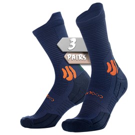 BRISIRA Coolmax Bamboo Viscose Compression Running Socks Men Women for Summer Hiking Athletic Tennis Moisture Wicking Anti-Blister Cooling Crew 3 Pack