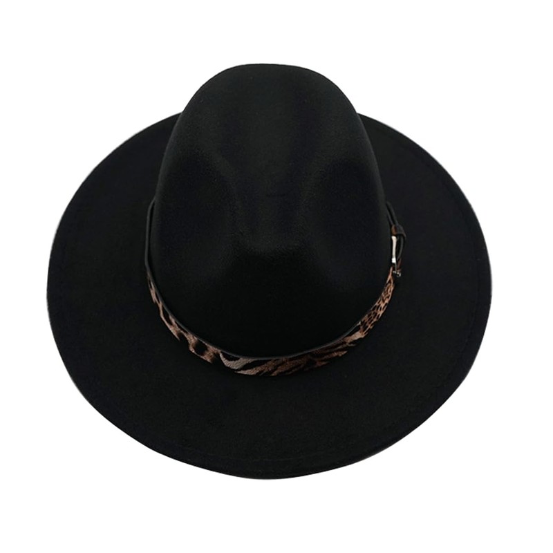Upstore Womens Felt Panama Hat Classic Wide Brim Fedora Hat