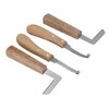 4pcs Hoof Knife Carbon Steel Wooden Handle Left and Right