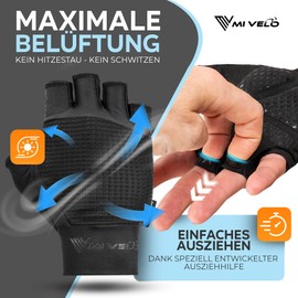 MIVELO Fahrradhandschuhe Herren & Damen gepolstert I Fahrrad Handschuhe MTB-Rennrad-Trekking für Sommer I Radhandschuhe kurz & leicht I rutschfest & atmungsaktiv (Größe XL)