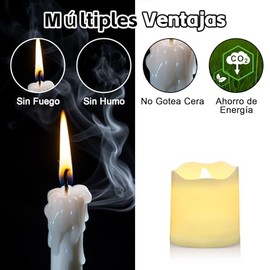 Velas Led sin Llama, 24PCS Velas Artificiales con Luz Impermeables, 200+ Horas Veladora Electrica con Movimiento para Boda, Mesa, Halloween, Decoraciones Navideñas