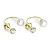 9ct Gold 4mm Round CZ Crystal & 6mm Freshwater Pearl