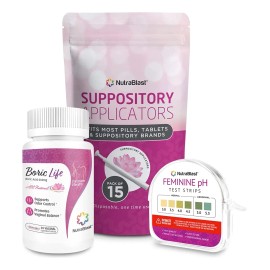 Nutrablast Boric Acid Vaginal Suppositories 600mg (30 Cou...
