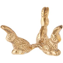 Bard's Brass toned Egg Stand/Holder, Rabbits, 2.125" Diameter, Pack of 2
