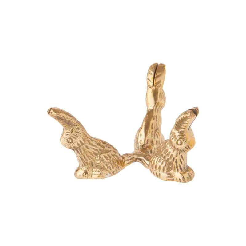 Bard's Brass toned Egg Stand/Holder, Rabbits, 2.125" Diameter, Pack of