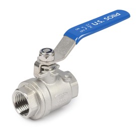 U.S. Solid 1/2" DN15 Ball Valve - 304 Stainless Steel Female Thread G Thread Full Connection 2 Way