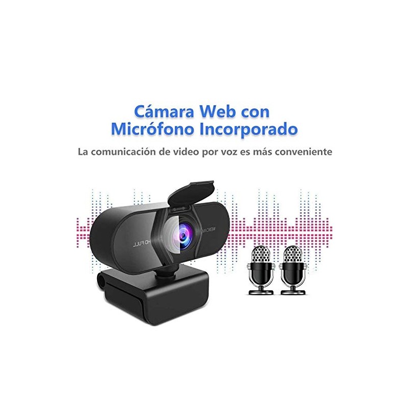 Salandens Webcam con micrófono, cámara Web HD 1080p, cámara Web