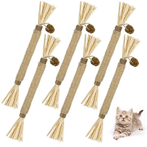 vsshe Catnip Sticks, Pack of 6 Matatabi Cat Sticks Catnip