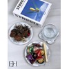 EXCHUES Natural Marble Tray, 6 inches Inside Raised Edges Round