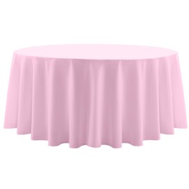 Aocoz Round Tablecloth 132 Inch 2 Pack Pink Tablecloths Washable Decorative Linen Polyester Table Clothes Cover for Dining Table Banquets Buffet Parties and Wedding