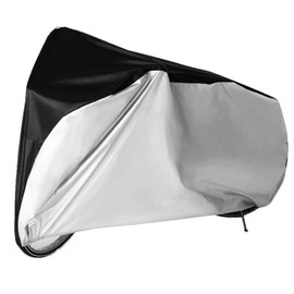 LIHAO Bike Cover, Waterproof Bicycle Cover 190T with Lock-Holes & Storage Bag Anti Dust Rain Snow UV For Mountain Road Electric Bikes Black And Silver (78.74 x 27.55 x 43.3)