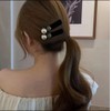4Pcs Pearl Crystal Edge Snap Clip Hairclip for Women Side