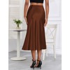 ZAFUL Women Satin Silk Midi Skirts Elegant High Waist Hidden