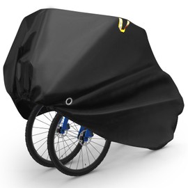LIHAO Bike Cover for 2 Bikes, 190T Bicycle Covers Anti Dust UV Protection for Outside Storage Waterproof Bike Cover with Lock Holes and Storage Bag for Mountain Bikes, Road Bike (200 x 90 x 110 cm)
