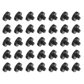 PATIKIL 6 x 16.5mm Soft Stem Bumpers, PE Anti-Collision Embedded Bumpers Flat Anti-Slip Pads for Patio Table Cabinet Furniture - 35pcs (Black)
