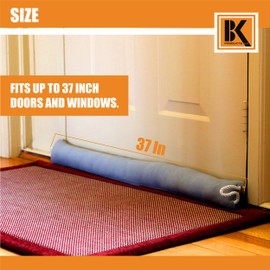 Door Draft Stopper - Draft Stopper Blocker - Under Door Weather Insulator Seal 37 inches - Sticks and Swings with The Door, 2 Lbs Heavy Effective Under Door Draft Stopper Energy Saver