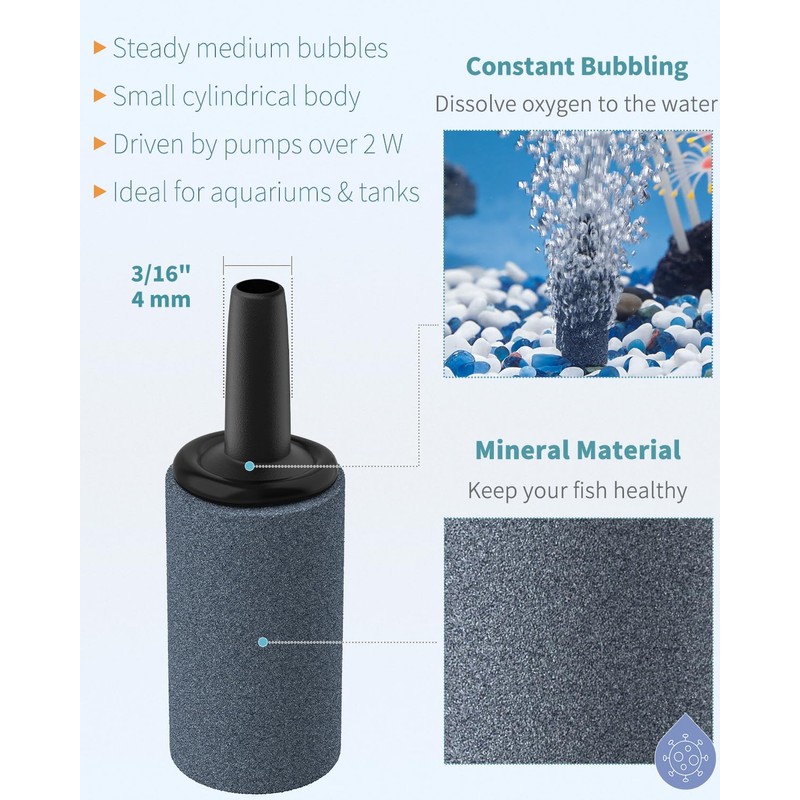 Pawfly Aquarium Air Stone 1 Inch, Fish Tank Air Stone