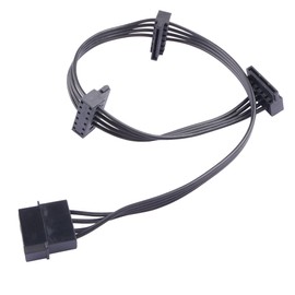 ELFJMZP IDE Molex 4 PIN Male to 3 x SATA 15 PIN Female Expansion Power Cable 16.6in 18AWG Tinned Copper - for PC/NAS/Server Mechanical Hard Drives/SSDs