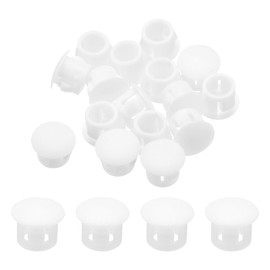 sourcing map 32PCS 7mm(9/32") White Plastic Hole Plugs, Flush Type Panel Hole Plugs Insert End Caps for Locking Hole Tubes Furniture Cabinet