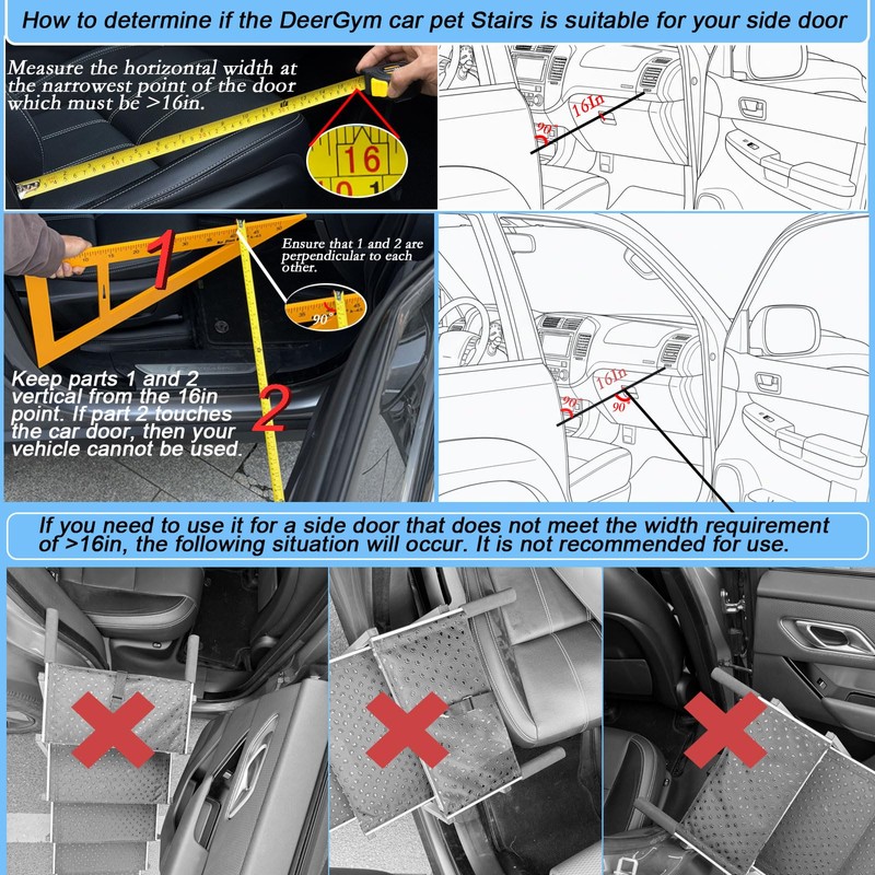 Deergym Dog Stairs for Large Dogs - 5 Step Wide