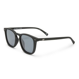 Le Specs NO BIGGIE BLACK RUBBER - Polarisierte Sonnenbrille für Damen und Herren Runde Rahmenform mit hohem UV-Schutz LSP1702056
