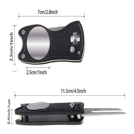 Haihaz, 2 pieces golf divot tool, stainless steel golf divot tool, golf divot tool, stainless steel golf divot tool, golf repair divot tool, with pop-up button and magnetic ball marking