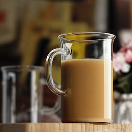 LUXU Glass Coffee Mugs(Set of 4)-17 oz,Clear Beer Mugs,Glass Tea Cups with Comfortable Handle,Lead-free Drinking Glasses,Perfect for Latte,Espresso,Juice,Water,Milk or Hot and Cold Beverage